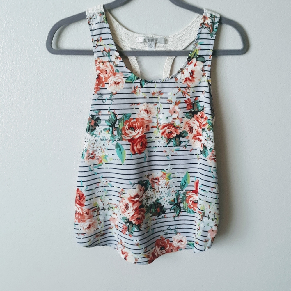 LC-Lauren Conrad floral/stripped tank-Size xs